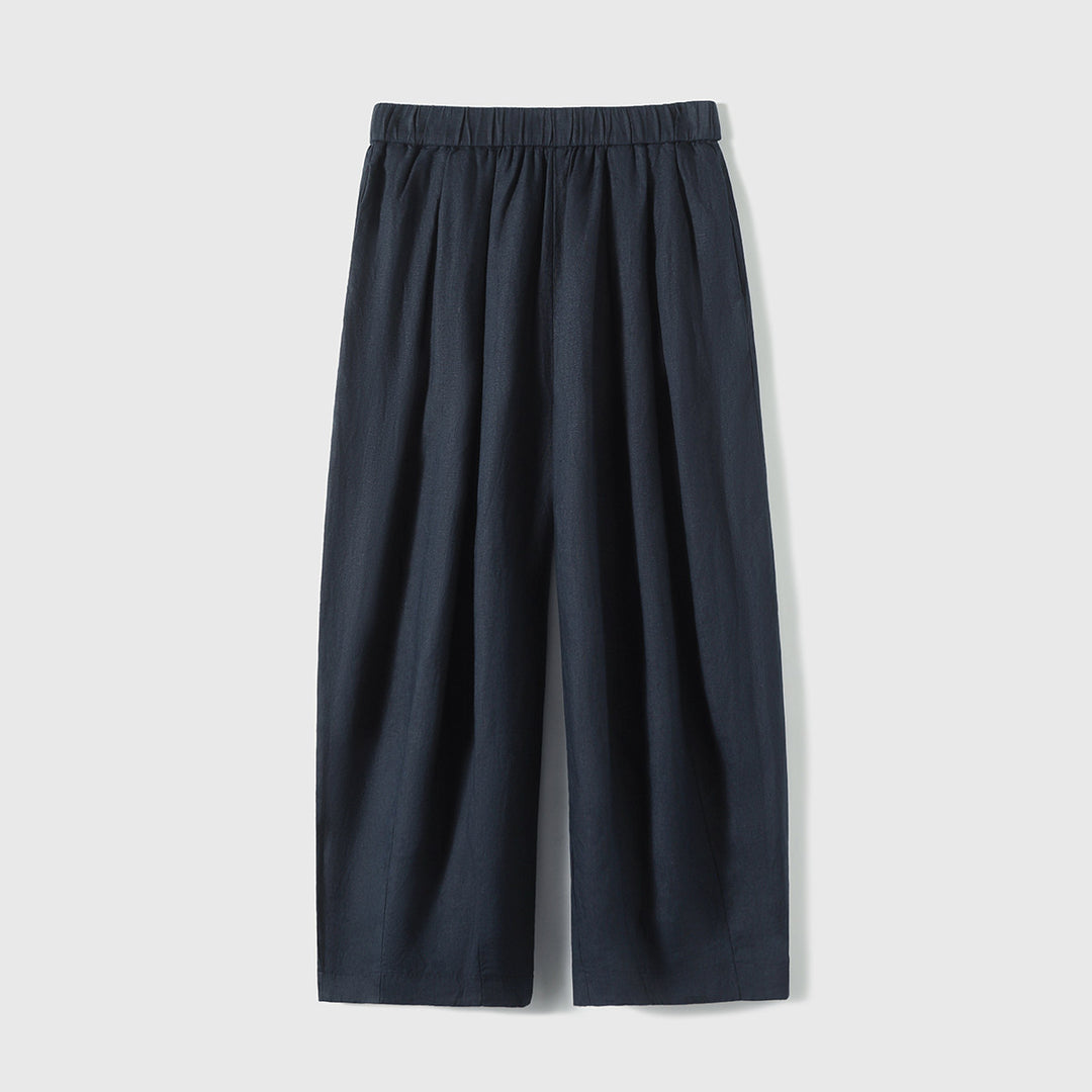 Damen Lässige, weit geschnittene Leinenhose Drune