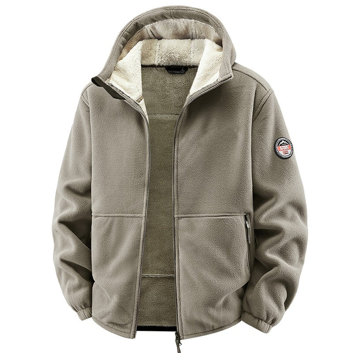 Herren Fleecejacke mit Kapuze und Teddy-Innenfutter Drune