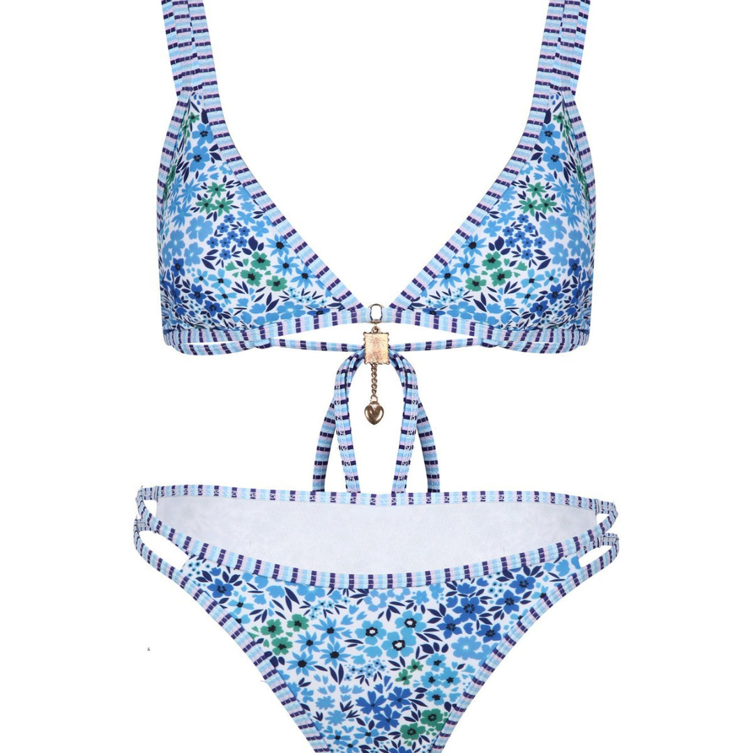 Damen Bikini-Set mit floralem Muster und verstellbaren Trägern Drune