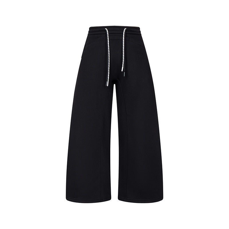 Damen Culotte-Sweatpants mit hohem Bund, Kordelzug und weitem Bein Drune