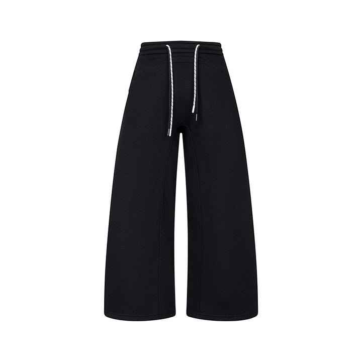 Damen Culotte-Sweatpants mit hohem Bund, Kordelzug und weitem Bein Drune