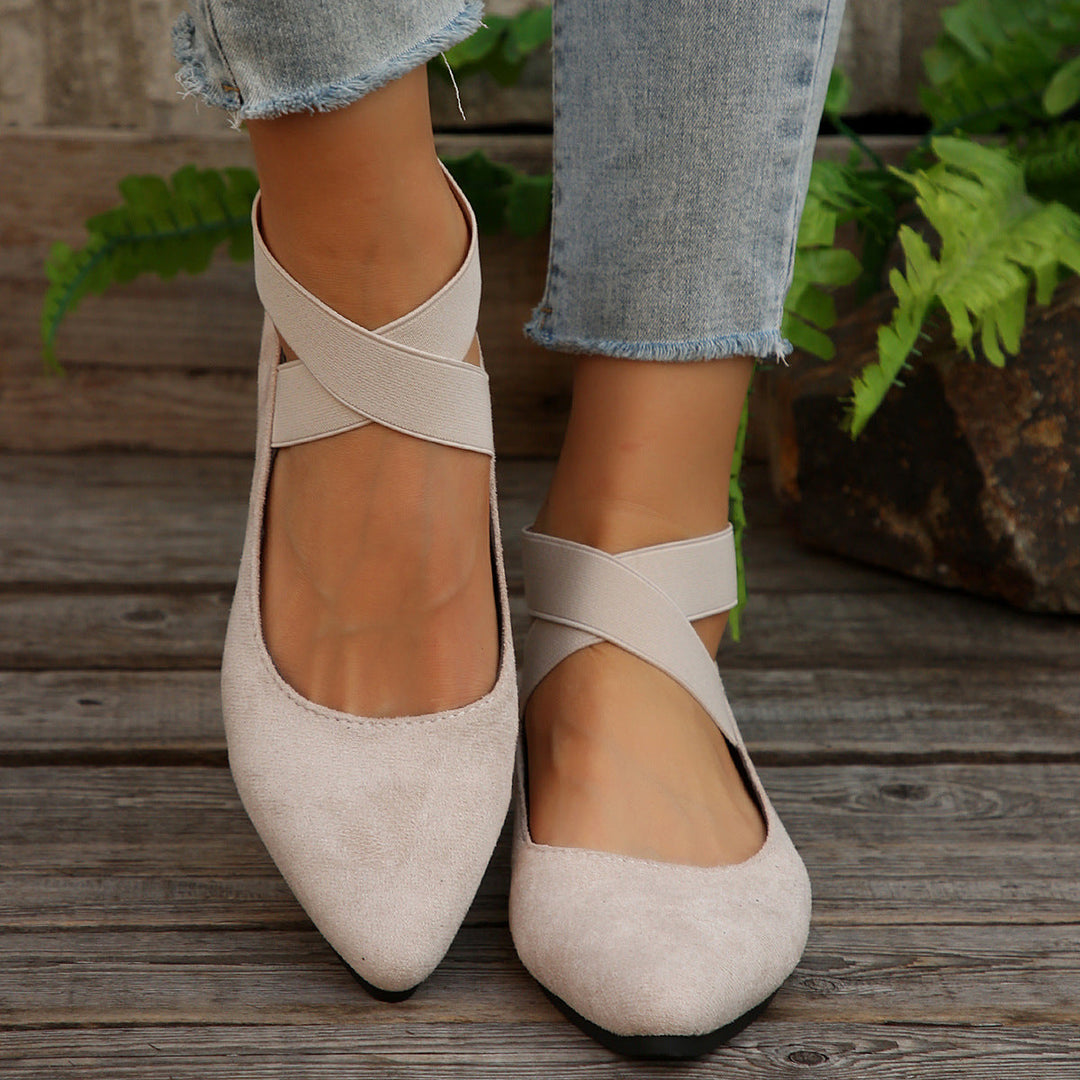 Damen elegante Ballerinas mit verstellbarem Riemchendesign Drune