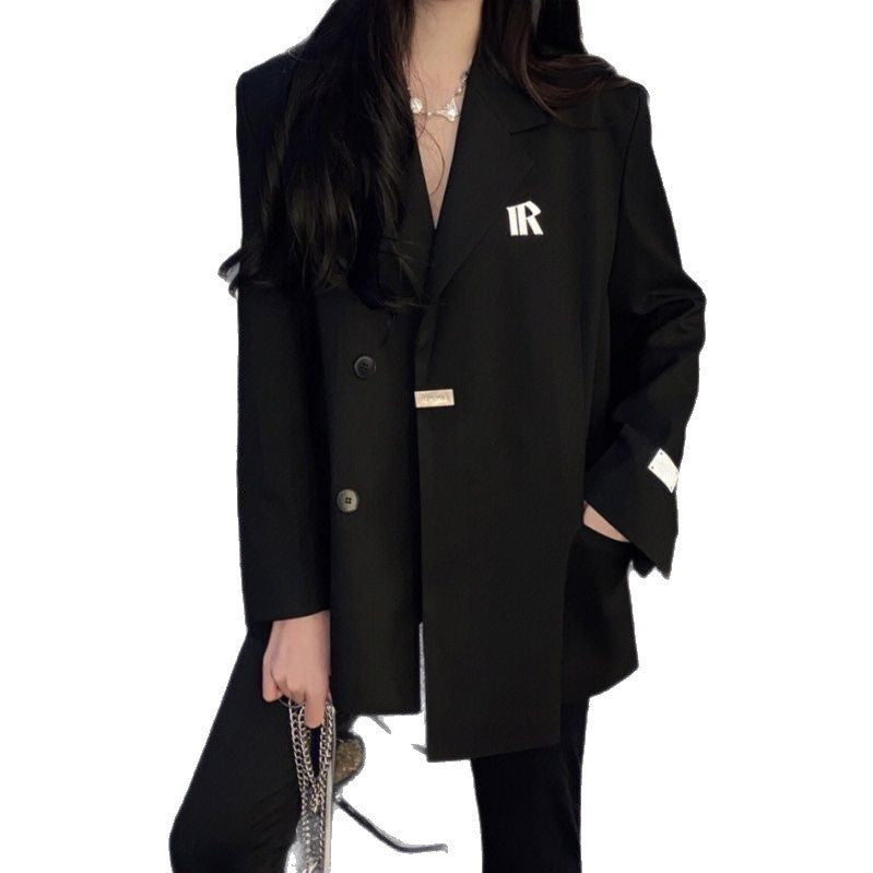 Damen Oversized Zweireiher-Blazer mit modernen Details Drune