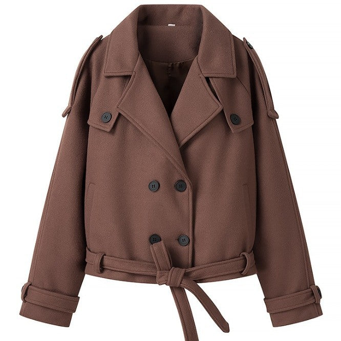 Damen 2200+ Wollmix‑Longmantel im Oversize‑Schnitt mit doppelreihiger Knopfleiste und verstellbaren Manschetten Drune