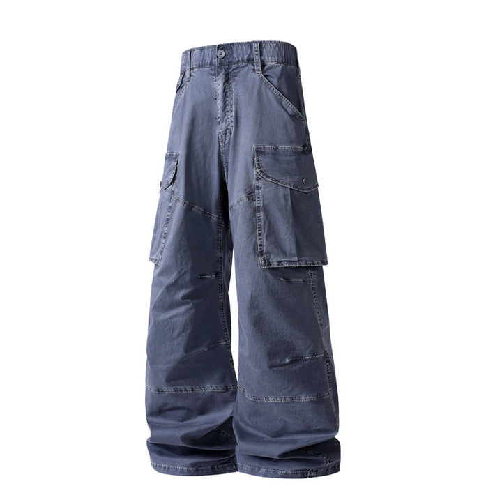 Damen Weite Cargohose mit hohem Bund, Oversize‑Bein und großen Klappentaschen Drune