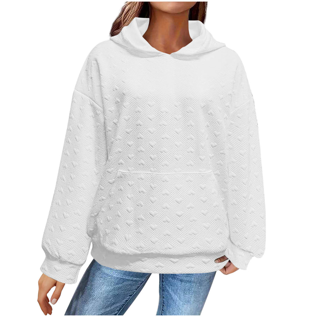 Damen Kapuzenpullover mit strukturiertem Herzmuster Drune