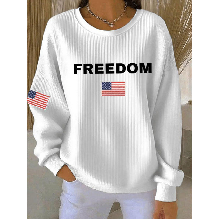 Damen Komfortabler Sweatshirt mit markantem Schriftzug Drune