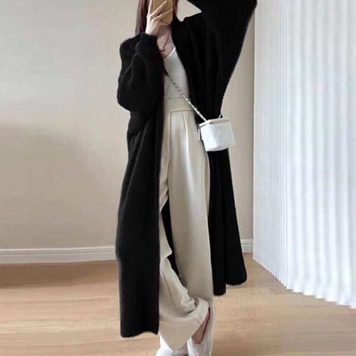 Damen Langer Übergroßer Maxi-Strickcardigan mit offener Front Drune