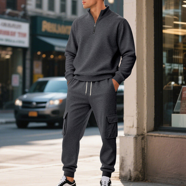 Herren Sportliches Freizeit-Outfit mit Reißverschluss und praktischen Cargo-Taschen Drune