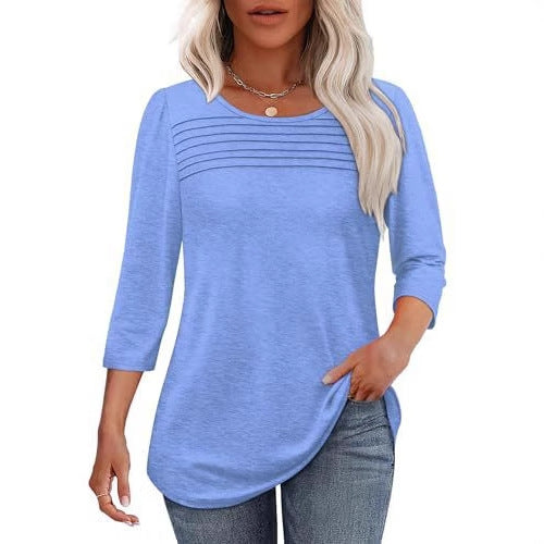 Damen Elegant geschnittenes Oberteil mit gerafften Details Drune
