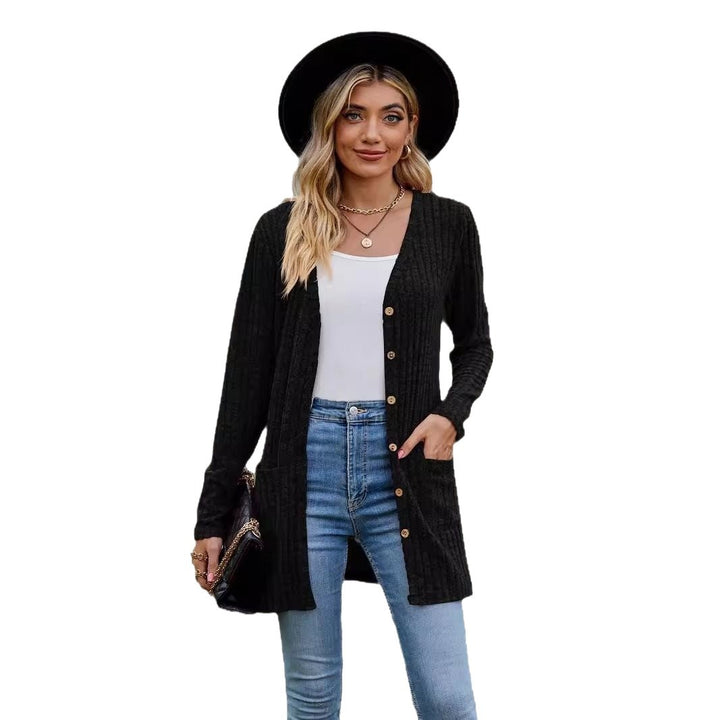 Damen lässiger Strickcardigan mit Knopfdetails und praktischen Taschen Drune