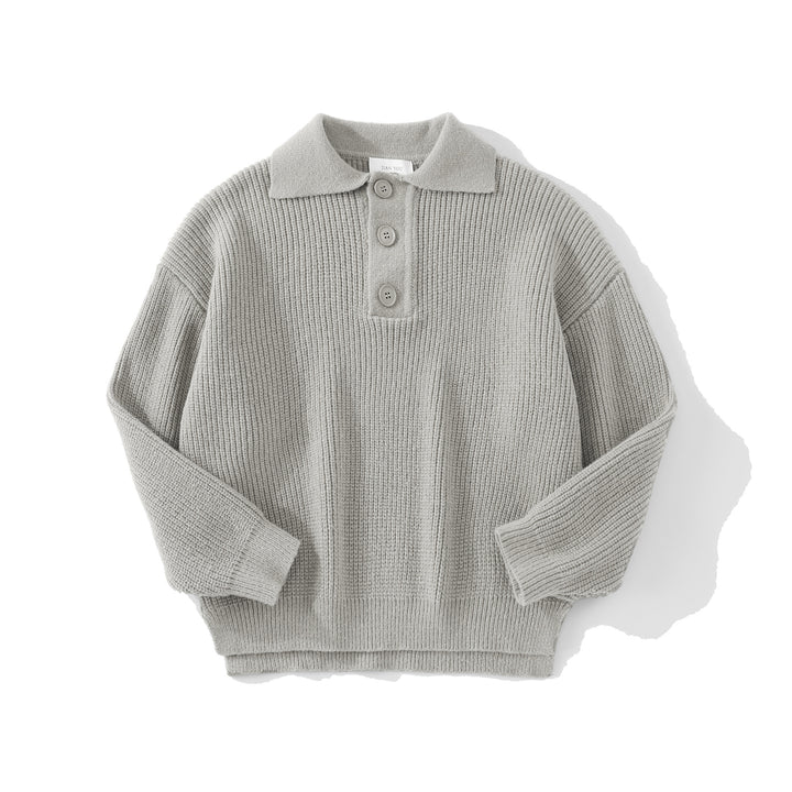 Damen Bequemer Strickpullover mit Knopfdetails Drune