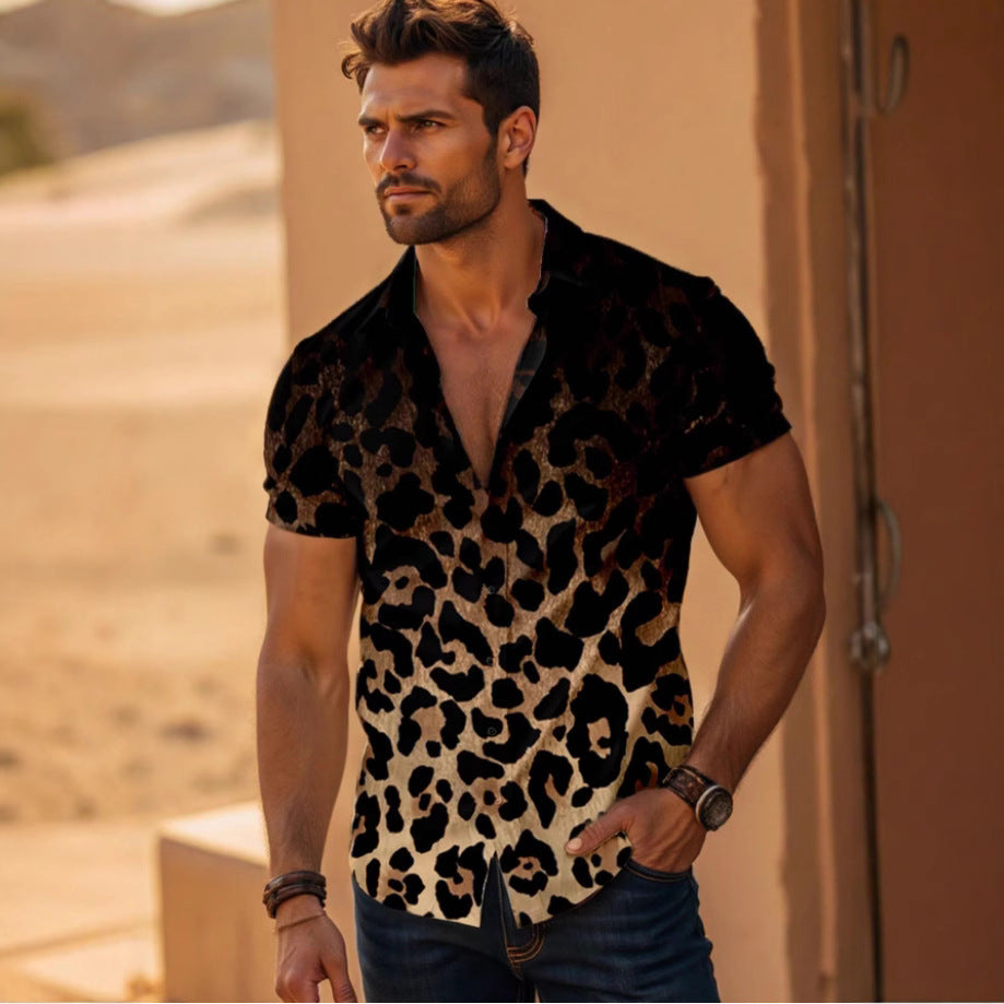 Herren Kurzarm-Wildleder-Hemd Drune