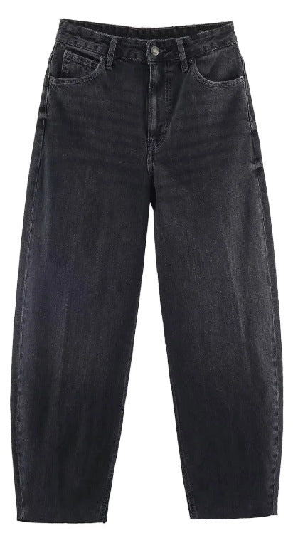 Damen Hochtaillierte Baggy-Jeans mit weitem Bein und klassischer Taschenlösung Drune