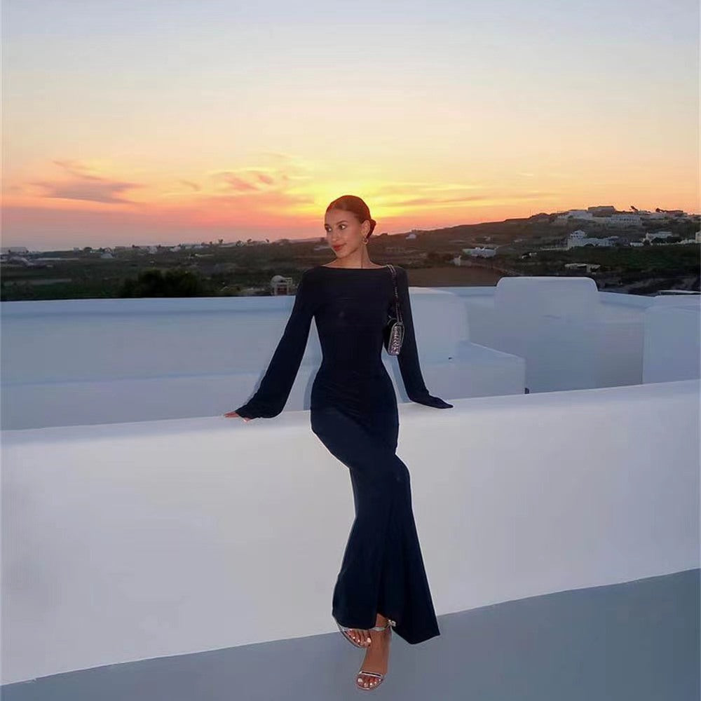 Damen elegantes, figurbetontes Abendkleid Drune