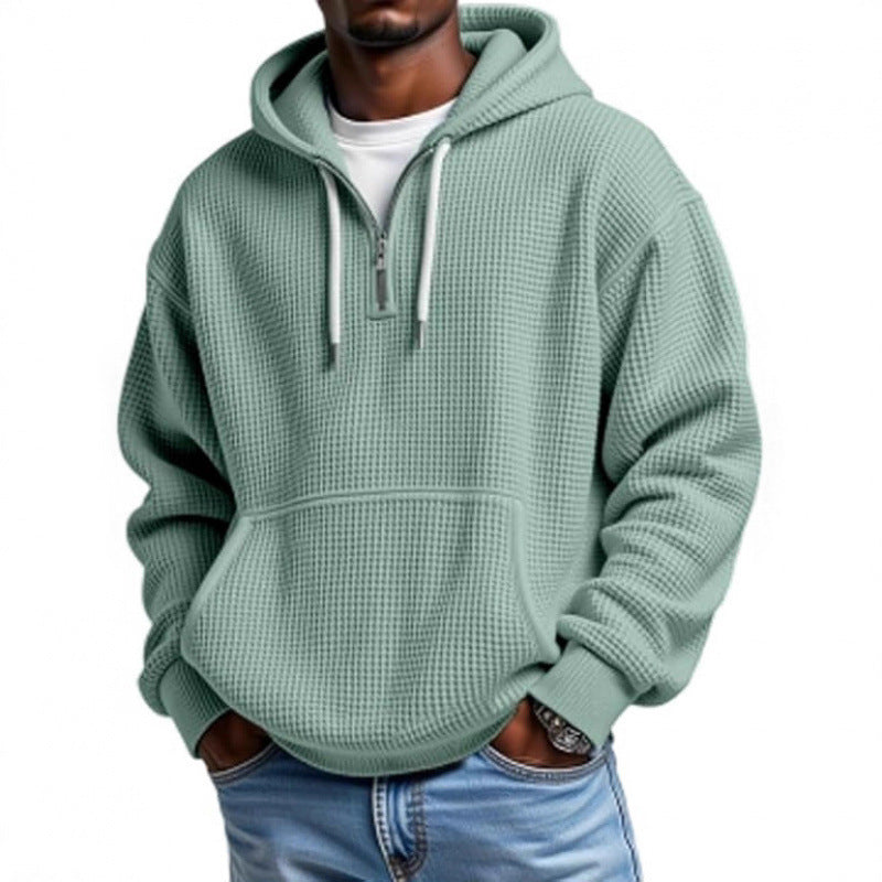 Herren Modischer Kapuzenpullover mit Waffelstruktur Drune