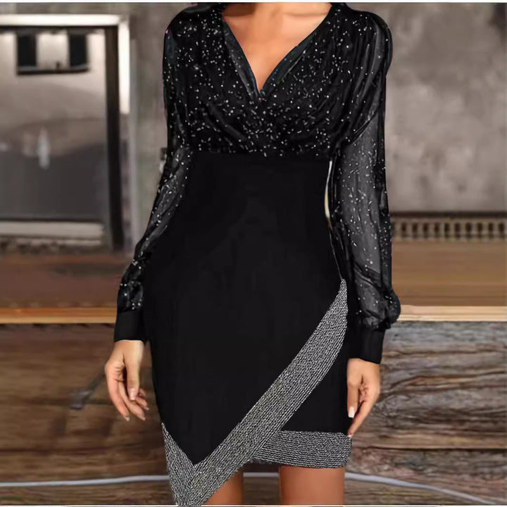 Damen Abendkleid mit Funkelnden Details und Elegantem Schnitt Drune