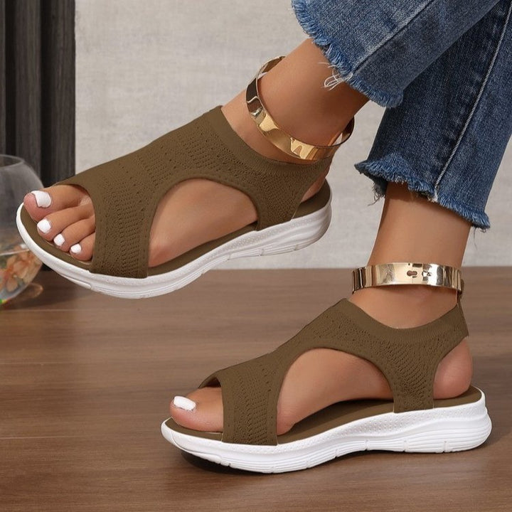 Damen Sportliche Strick-Sandalen mit atmungsaktivem Obermaterial und dämpfender Laufsohle Drune