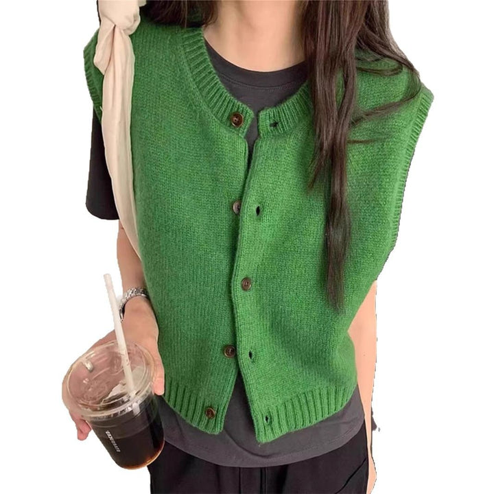 Damen Strickweste mit Knopfdetail und modernem Schnitt Drune