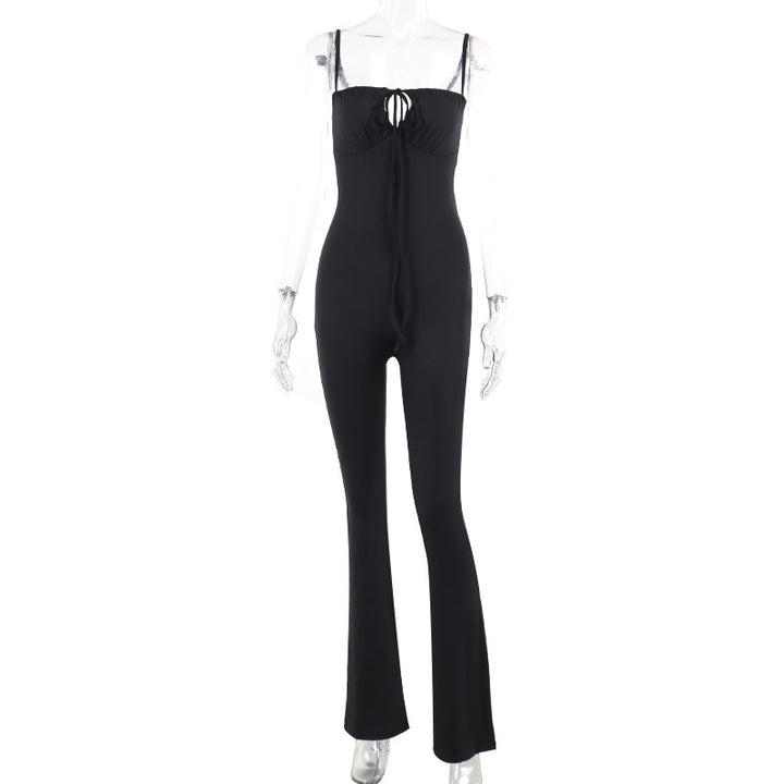 Damen Figurbetonter Jumpsuit mit raffinierter Schnürung Drune