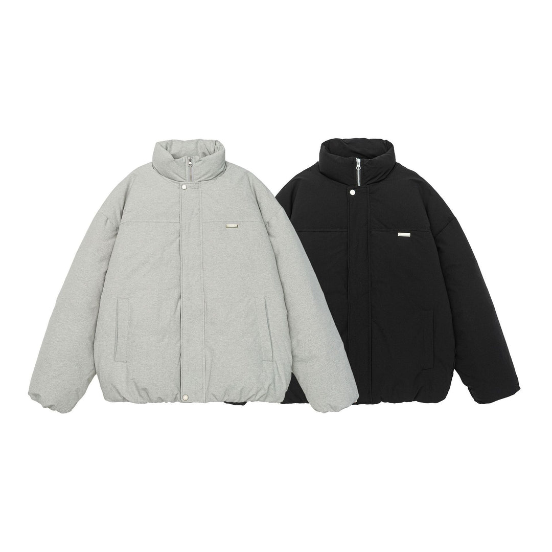 Damen Kurz geschnittene Oversize Steppjacke mit hohem Stehkragen und verdecktem Reißverschluss Drune