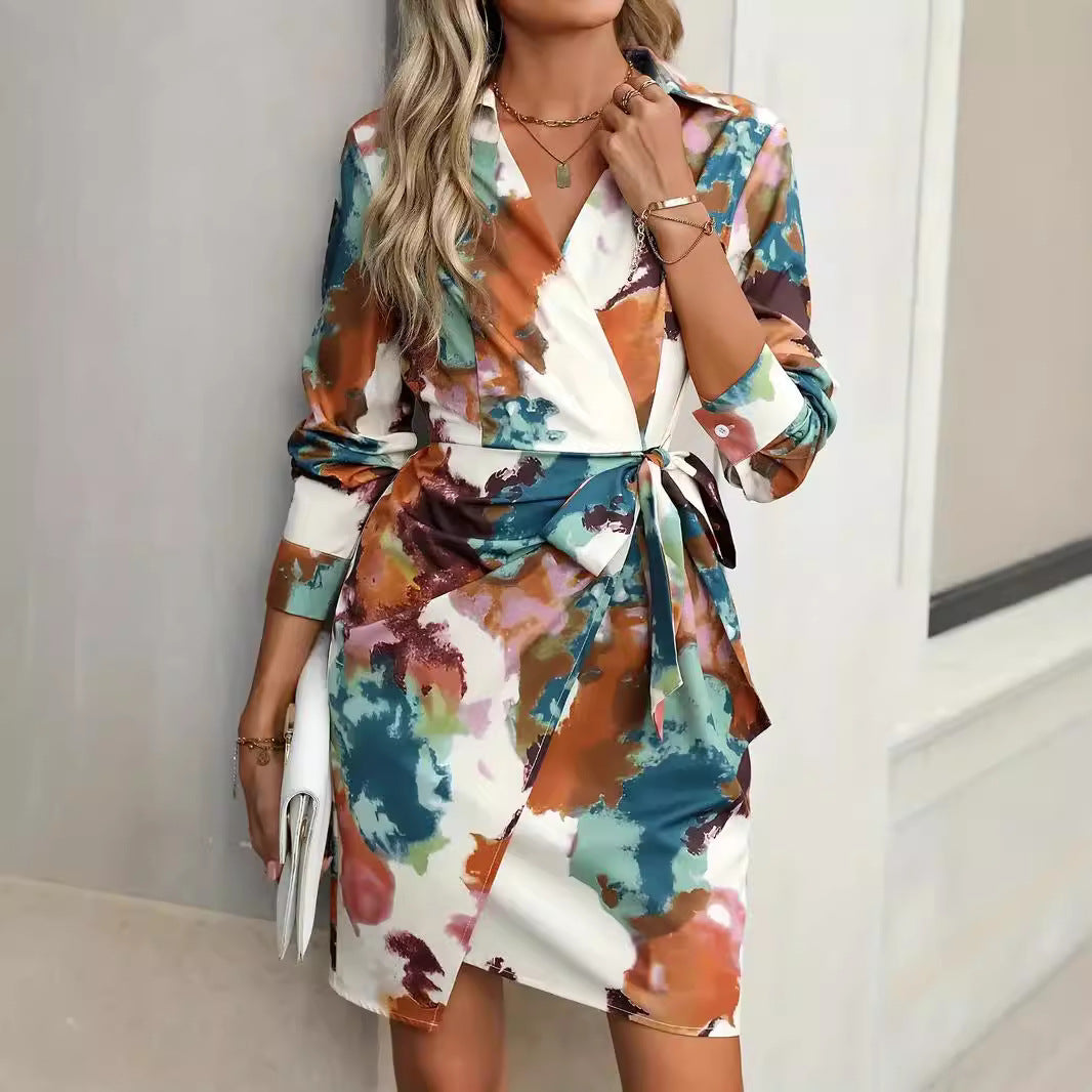 Damen Wickelkleid mit geschmackvollem Farbverlauf Drune