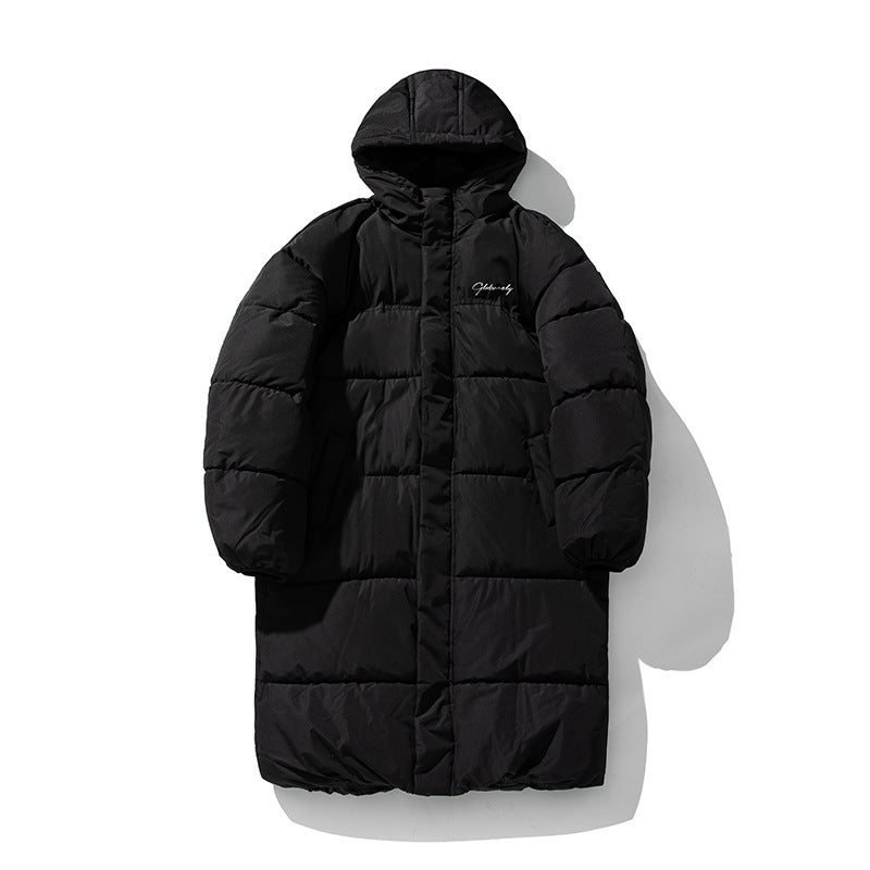 Unisex Oversize langer Steppmantel mit Kapuze und wattierter Thermoisolierung Drune