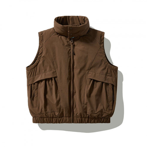 Herren Wattierte Outdoor‑Weste mit hohem Stehkragen, elastischem Saum und großen Klappentaschen Drune