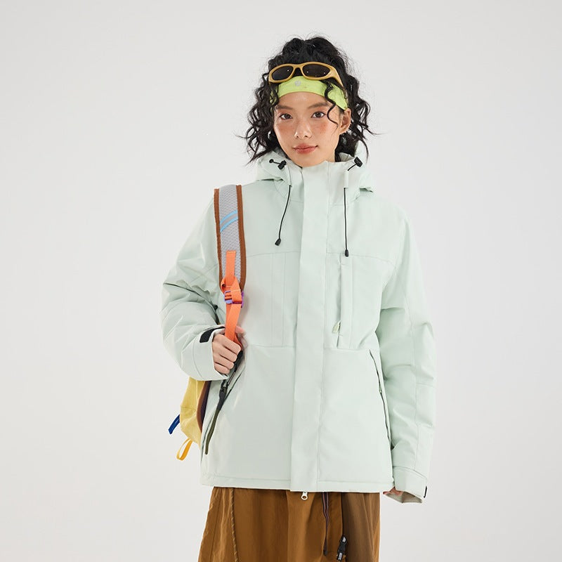 Damen Wattierte Winterjacke mit Kapuze, wasserabweisend und winddicht Drune