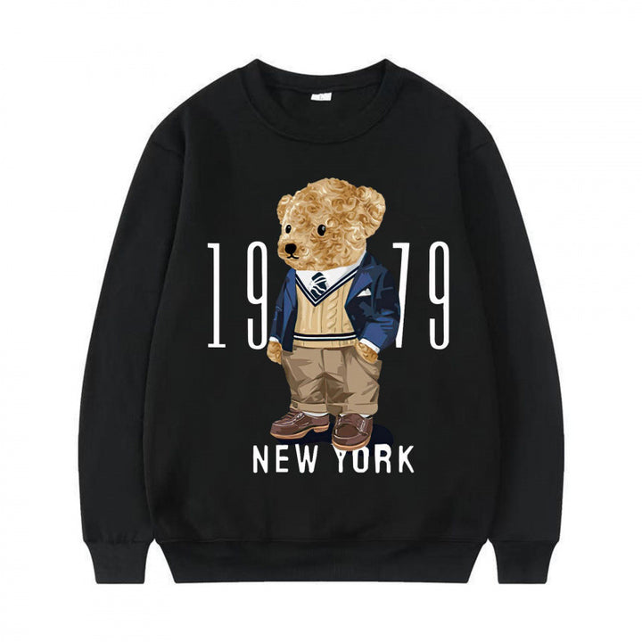 Damen Gemütlicher Sweatshirt mit Bärenmotiv Drune