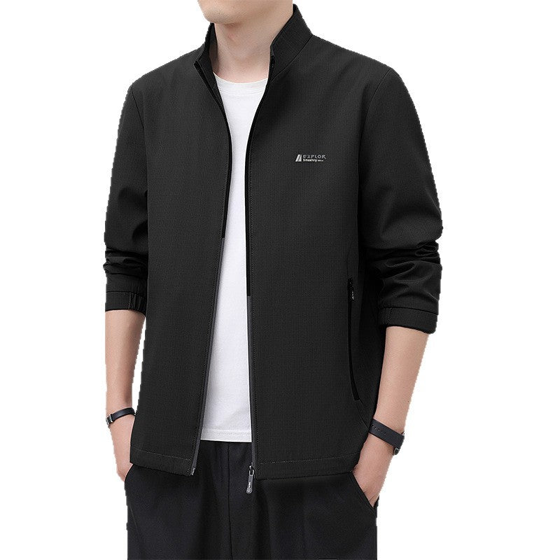 Herren Leichte Alltags-Softshelljacke mit Stehkragen, windabweisender Membran und Reißverschlusstaschen Drune