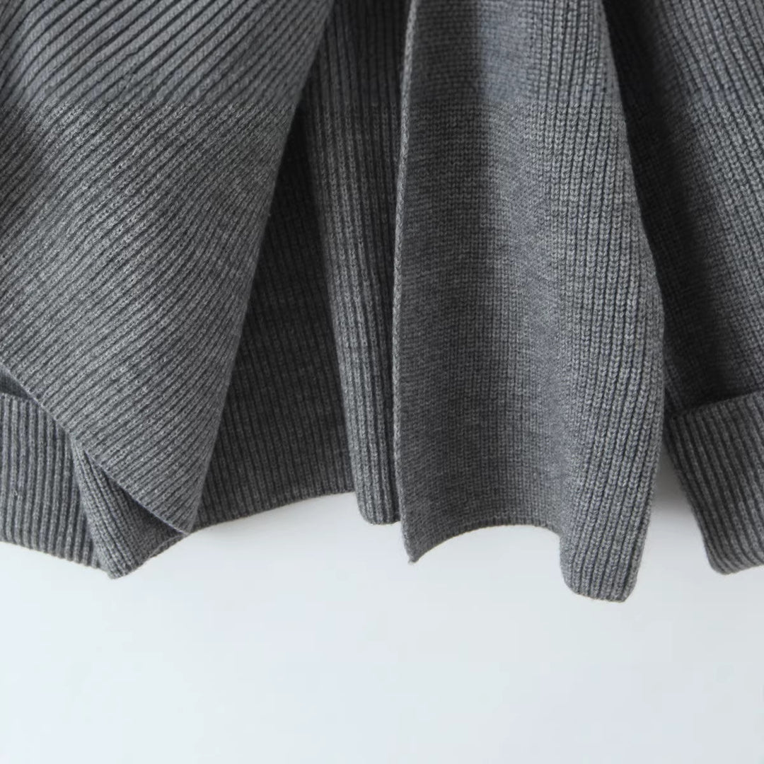 Damen Oversized Rollkragen‑Strickpullover mit Rippstruktur Drune