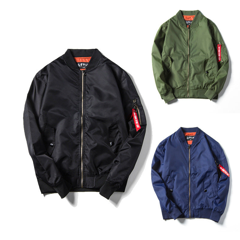 Unisex Leichter Nylon-Fliegerblouson mit kontrastreicher Innenlage und Ärmelzippertasche Drune