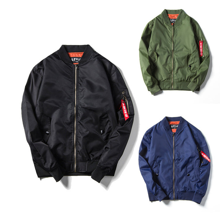 Unisex Leichter Nylon-Fliegerblouson mit kontrastreicher Innenlage und Ärmelzippertasche Drune