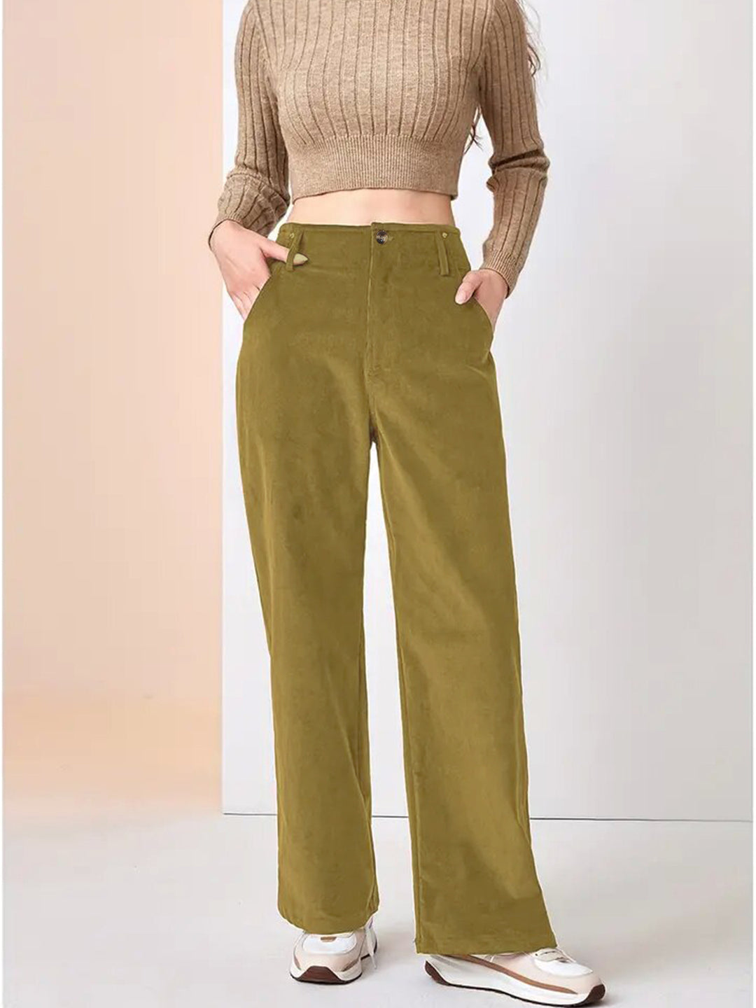 Damen Weite Cordhose Drune