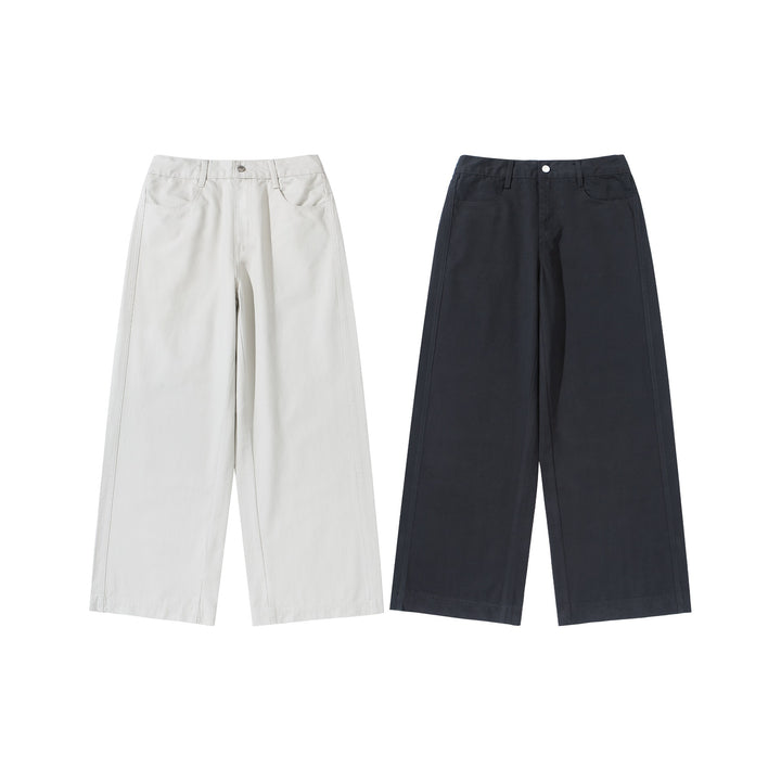 Damen High‑Waist Culotte‑Hose aus Baumwoll‑Twill mit durchgehender Mittelnaht Drune