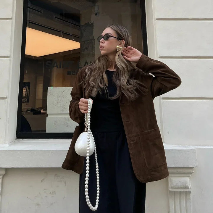 Damen Blazer aus weichem Wildleder mit praktischen Taschen Drune
