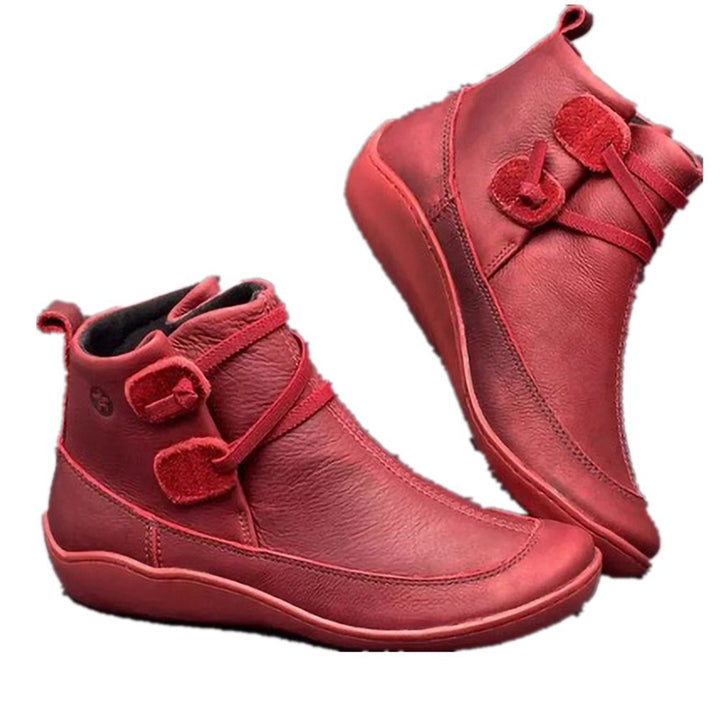 Damen Lederoptik-Stiefelette mit gepolstertem Komfortfußbett und schlanker Plateausohle Drune