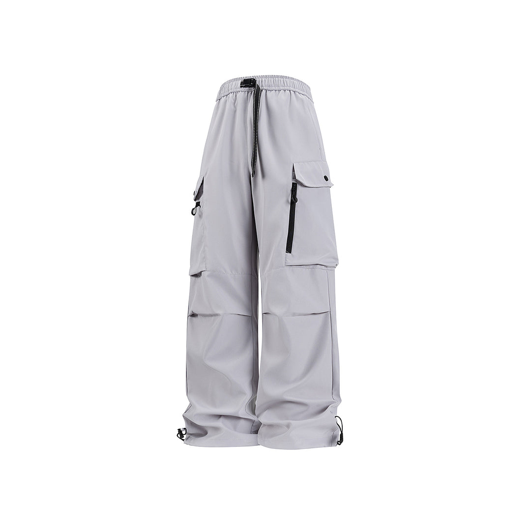Unisex Weite technische Cargo-Hose mit Multifachtaschen, Tunnelzug und verstellbaren Beinabschlüssen Drune