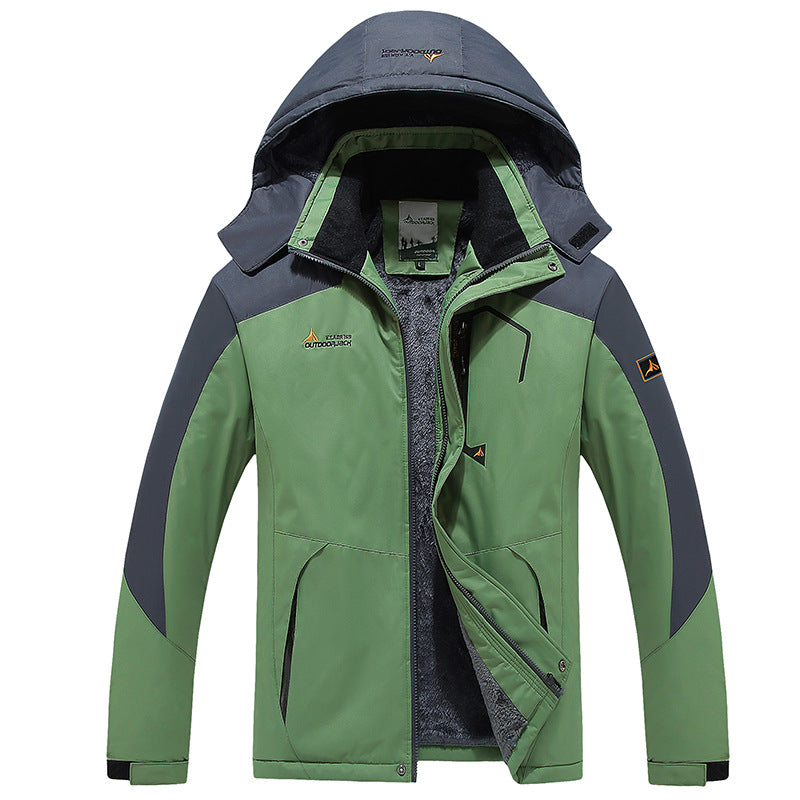 Herren multifunktionale wasserdichte Outdoorjacke mit abnehmbarem Fleece-Innenlayer und verstellbarer Kapuze Drune