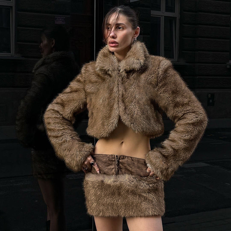Damen Kunstleder Rocks mit Leopardenmuster Drune