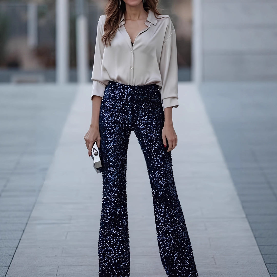 Damen elegante Seidenbluse mit minimalistischen Knopfdetails Drune