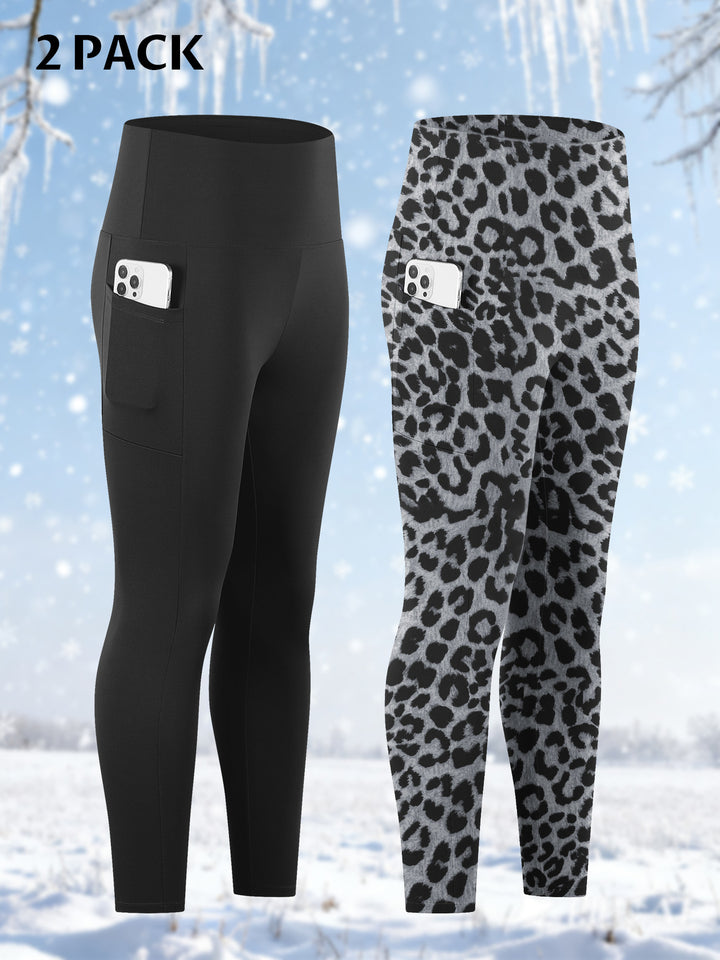 Damen Knöchelhohe Sportleggings mit hohem Bund und seitlicher Smartphone-Tasche Drune