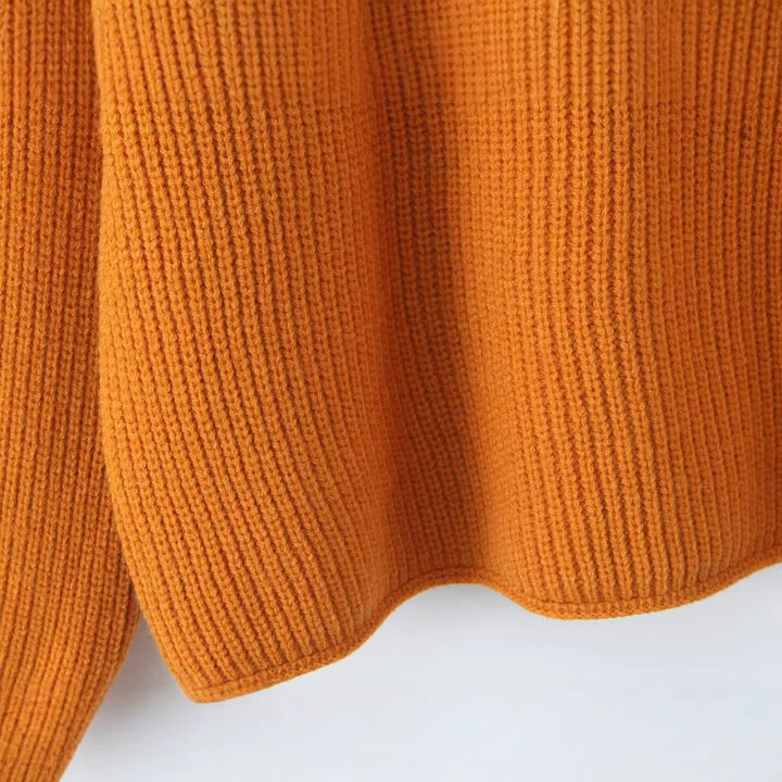 Damen Grobgestrickter Rundhals-Pullover mit Raglanärmeln Drune