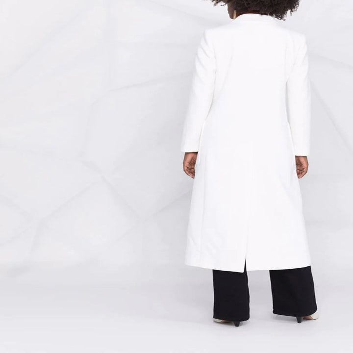 Damen Maxilanger taillierter Wollmix-Mantel im Clean-Tailoring mit betonter Schulter Drune