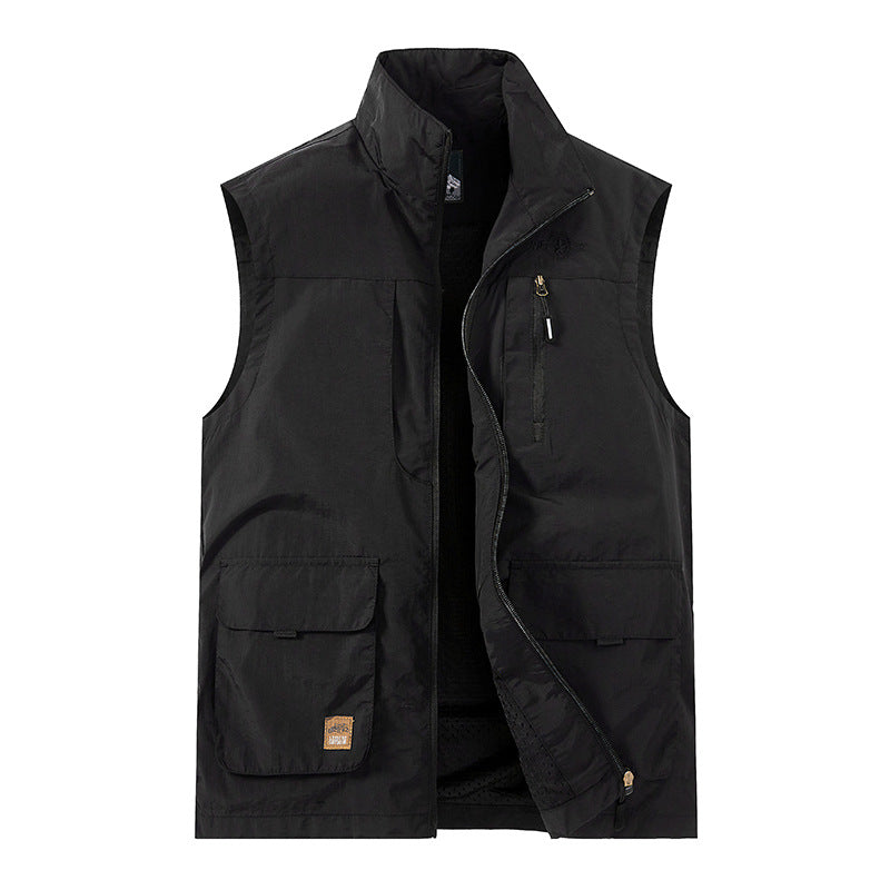 Herren Packbare Funktionsweste mit atmungsaktivem Mesh‑Innenfutter und Mehrfachtaschen Drune