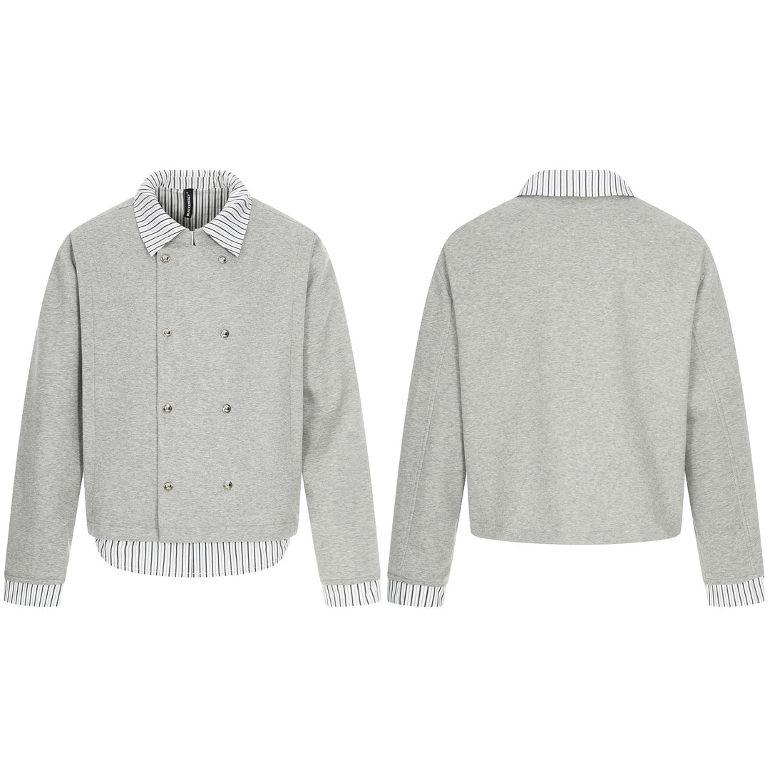 Herren Kurzblouson mit doppelreihiger Knopfleiste und Hemdkragen‑Optik Drune