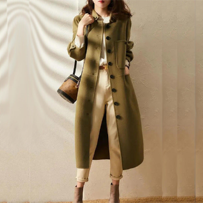 Drune | Knopfmantel - eleganter, taillierter Damenoberbekleidung