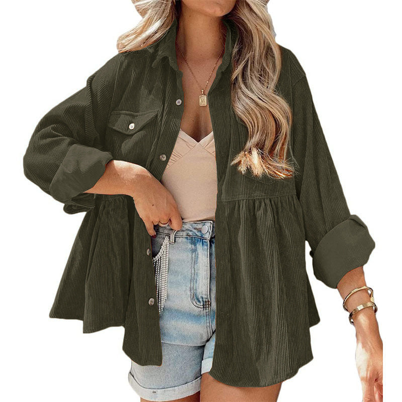Drune | Come Around Corduroy Babydoll Jacke ( Aus Polyester)