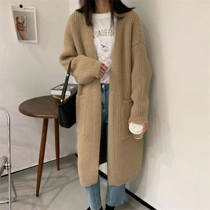 Damen Strickcardigan mit lockerer Silhouette und tiefen Taschen Drune